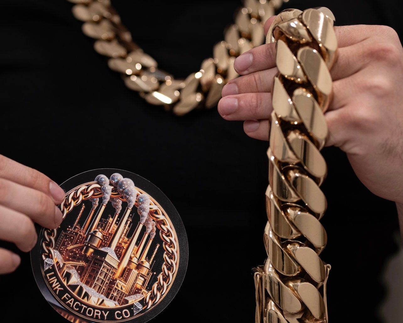 40MM Cuban Link Bracelet (Yellow Gold over Silver) chain not included