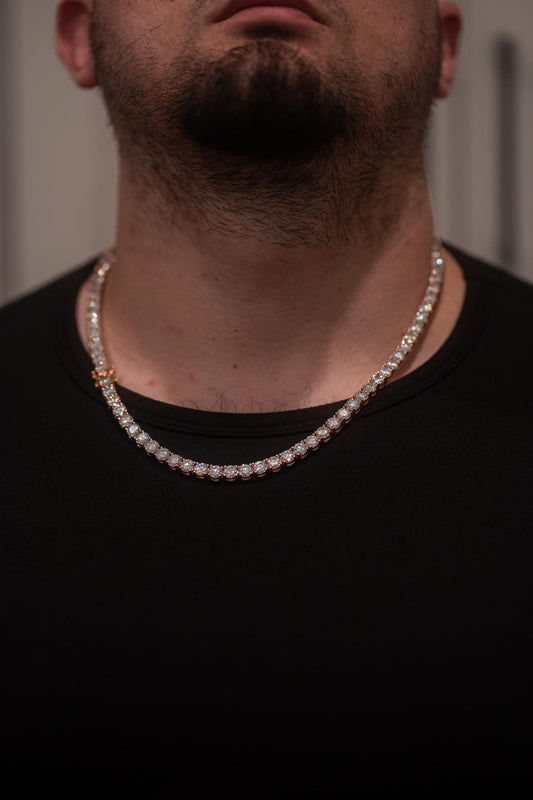 6MM 22” Tennis Chain – VVS1 Moissanite (Rose Gold over Silver)