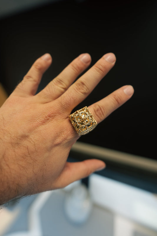 10kt Chrome Cross Design Ring