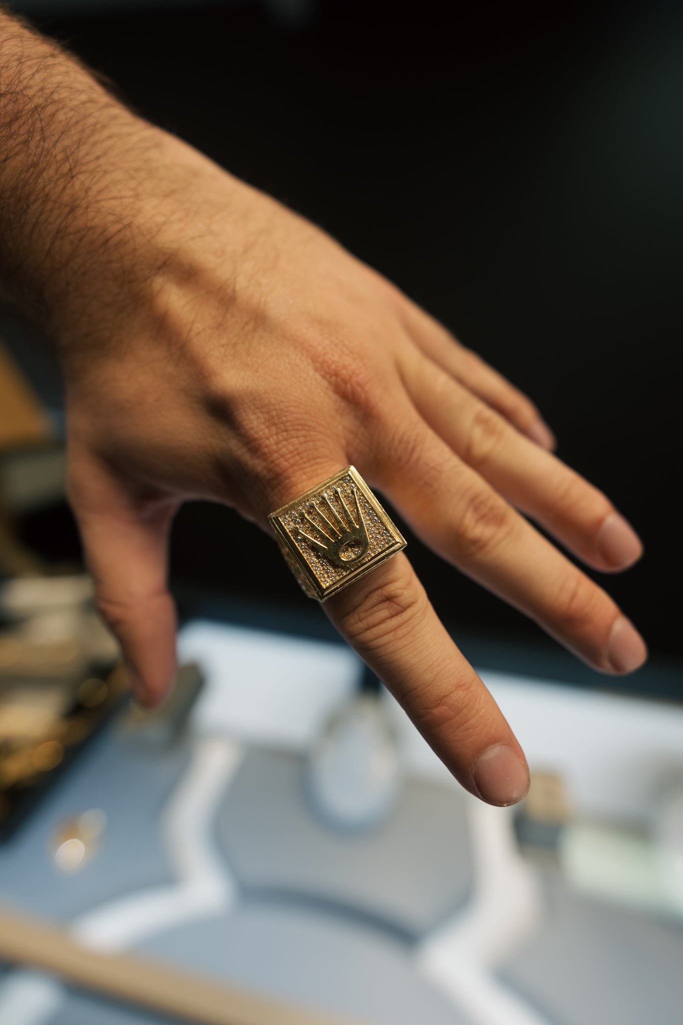 10kt 'Rolex' Crown Ring