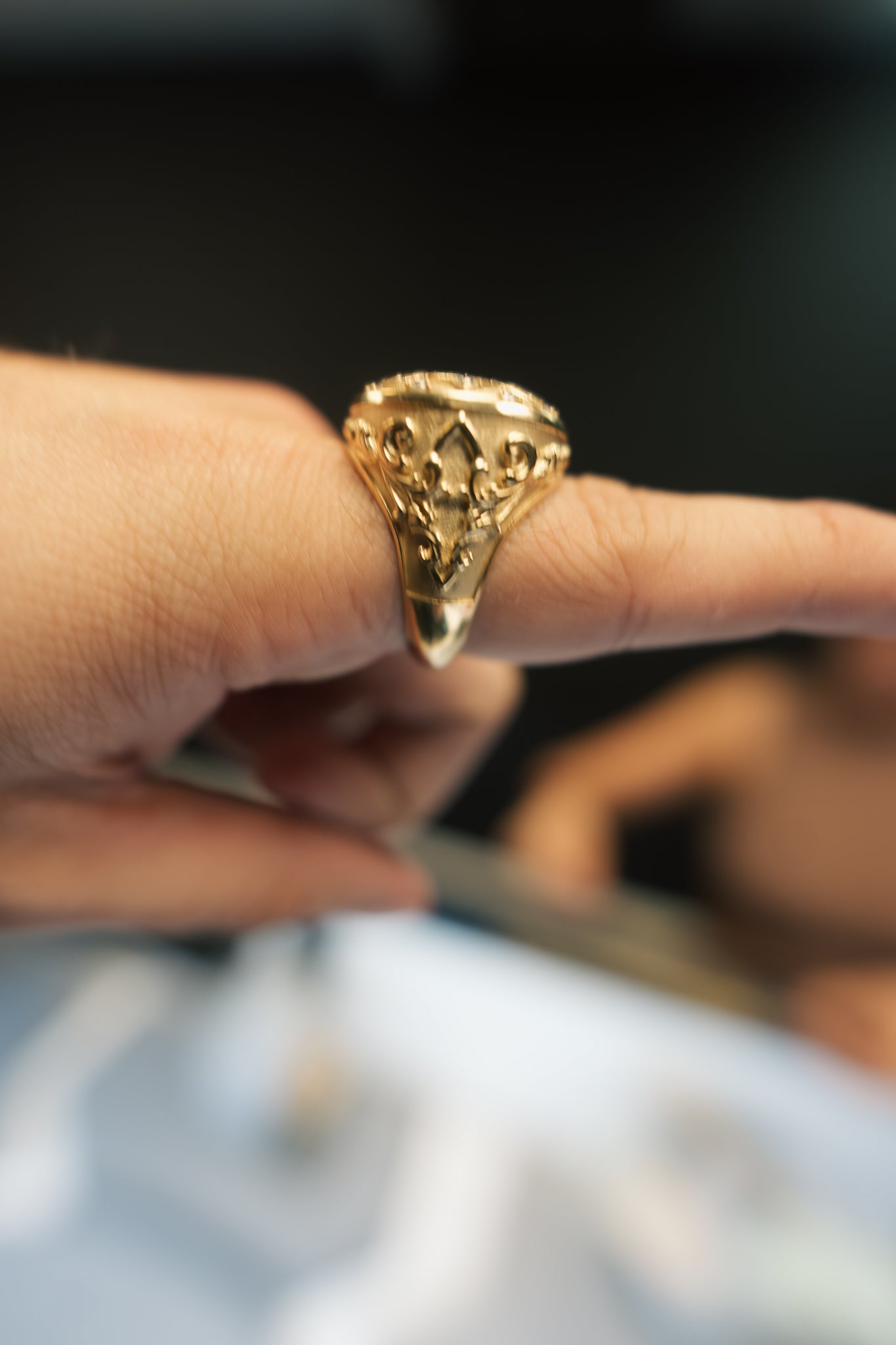 10kt Pattern Flower Ring