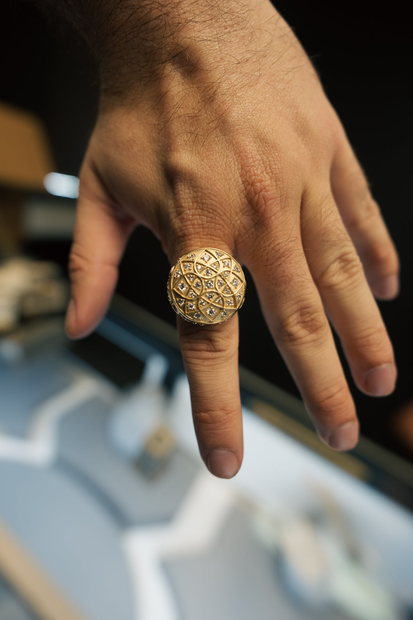 10kt Pattern Flower Ring