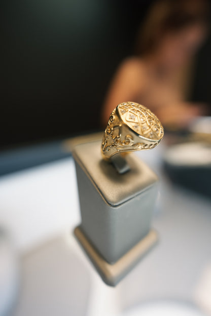 10kt Pattern Flower Ring