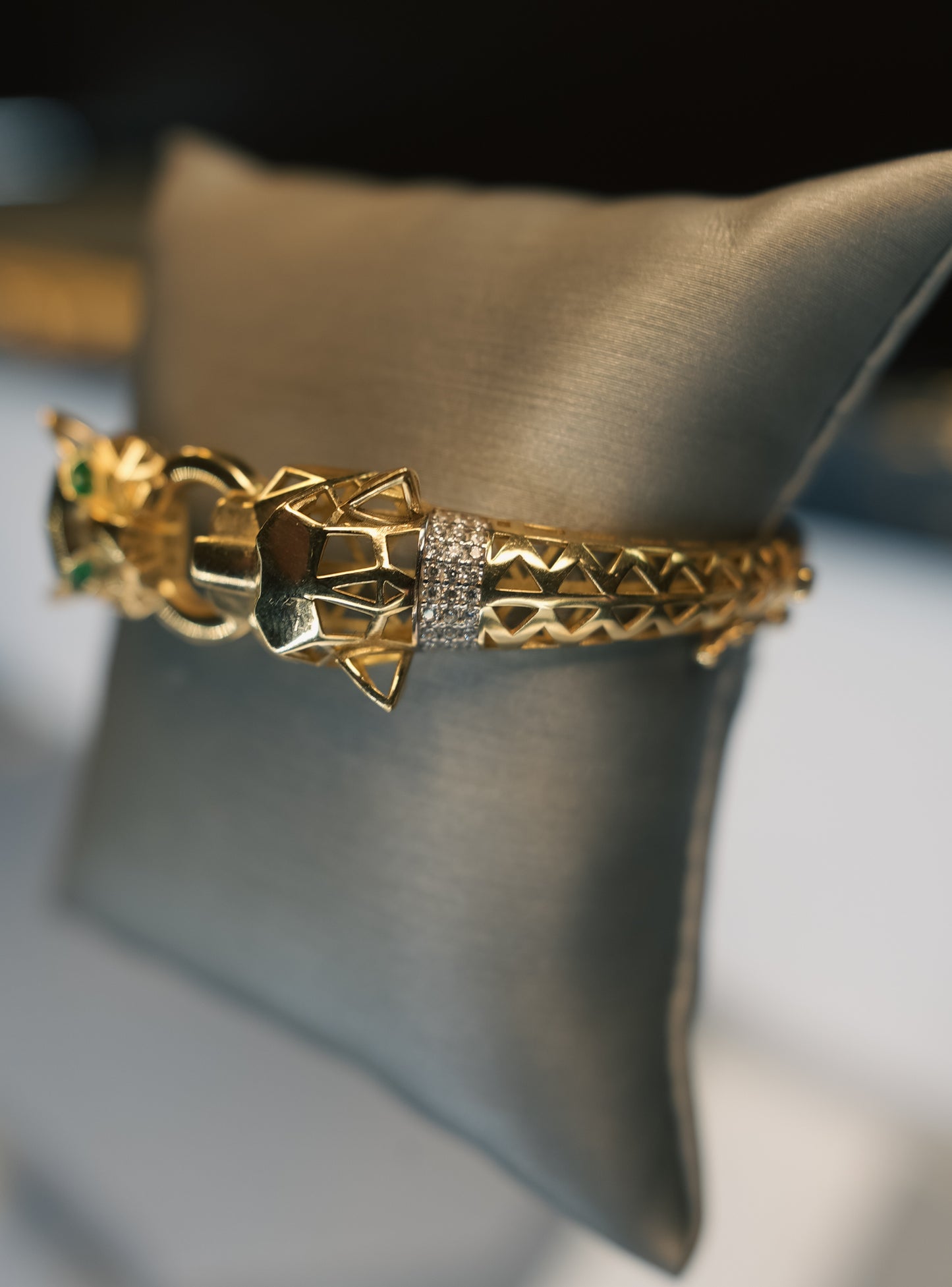 10kt Panther Bangle Bracelet