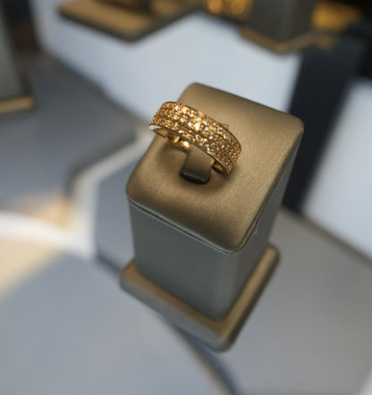 10kt Unisex Three-Row CZ Wedding Band