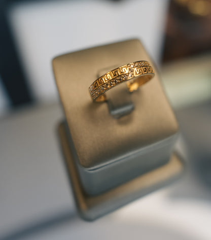 10kt Egyptian Single-Row CZ Wedding Band