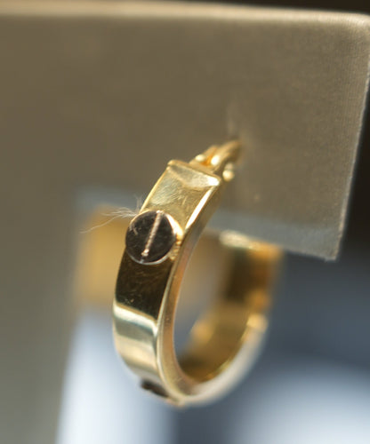 10kt 3D Screw Hoop Earrings