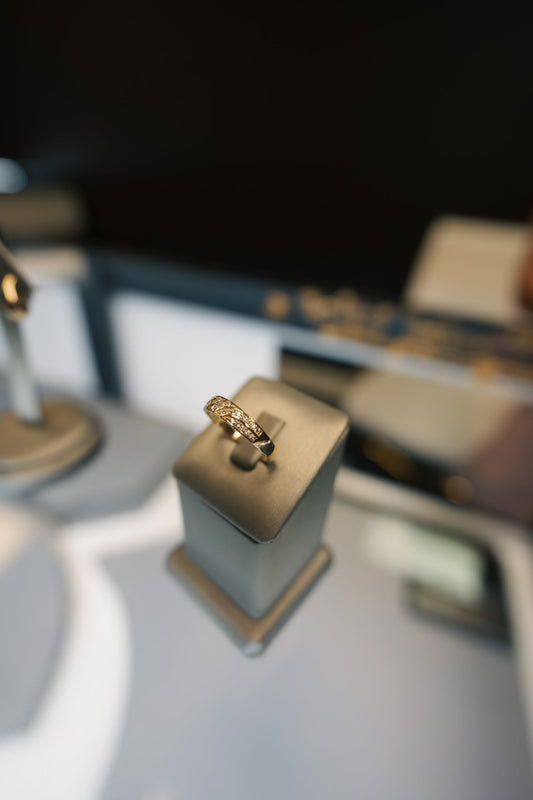 10kt Five-Row CZ Wedding Band