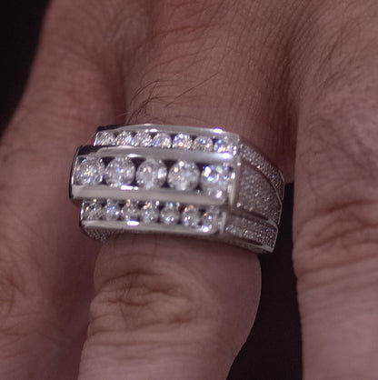 Men’s Luxury Ring – White Gold over Solid Silver (Made to Order)