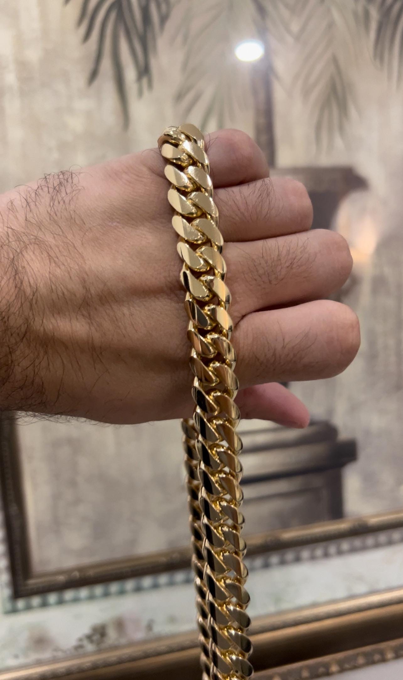 14MM 24 inch Cuban link gold over silver